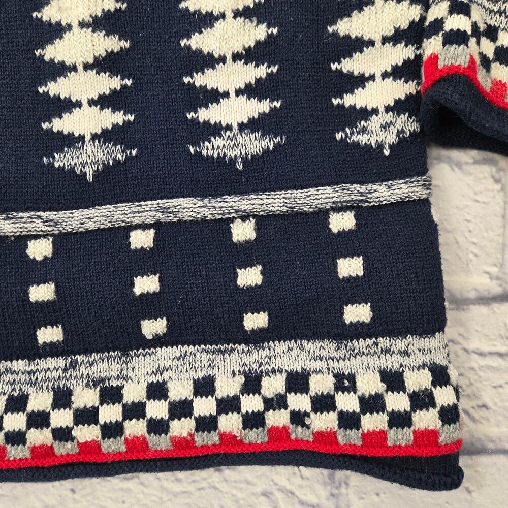 Vintage Liz Claiborne Liz & Co Sweater Navy Preppy Textured Geometric size small - Picture 5 of 12